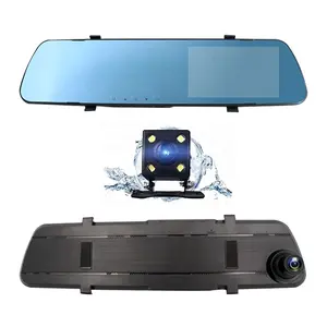 OEM ODM สีดำ4.0นิ้วหน้าจอสัมผัส24H ตรวจสอบ Dashcam กระจกมองหลังกล้องบันทึกรถ Dash Cam