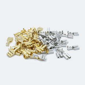 Kit de connecteurs à sertir pour fils électriques de 2,8 mm à 6,3 mm, bornes mâles et femelles en forme de fourche, fabriquées en laiton durable - Product Image 1