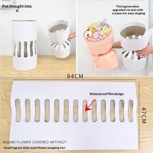 Matériaux d'emballage pour fleurs fraîches, fournitures pour fleuristes pour la fête des mères, art floral, emballage de bouquets, carton gris, fabrication artisanale DIY - Product Image 2