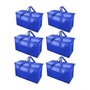 China Custom New Fashion Large Tote Promoción Reciclado Reutilizable Laminado PP Tejido Bolsas de almacenamiento móviles con cremallera - Product Image 1