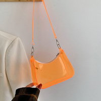 Sac à bandoulière hobo en PVC transparent coloré, sac à main d'été en gelée, sac à fermeture éclair néon laser transparent pour femme
