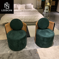 Chaise de loisirs élégante et classique en tissu nubuck vert de style luxueux pour salon moderne