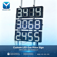 8.889/10 12 inci Tanda Harga SPBU LED untuk Luar Ruangan, Layar Harga Bahan Bakar, Dapat Disesuaikan