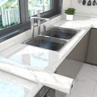 Papier peint géométrique moderne en PVC, effet marbre, auto-adhésif, imperméable, autocollants muraux 3D pour la cuisine, la salle de bain, la rénovation de la maison