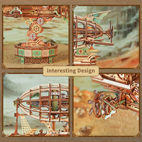 Tonecheer Vente en gros de puzzles 3D en bois, modèle miniature de bateau à voile dans le brouillard, kit de diorama musical pour les détaillants de cadeaux et les commerçants en brique et mortier