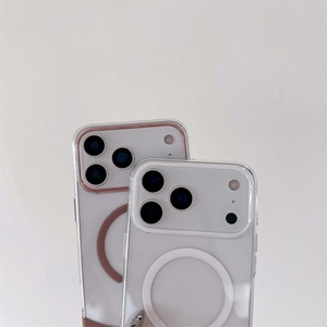 Funda magnética transparente de PC rígida ultrafina a prueba de golpes con diseño de empalme de colores 2 en 1 para iPhone 17 12 13 14 15 16 Pro Max Plus - Product Image 5