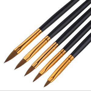 Pinceau 3D pour nail art, manche noir, pour poudre acrylique, sculpture, peinture, large gamme, salon de manucure, pinceaux à ongles en acrylique - Product Image 3