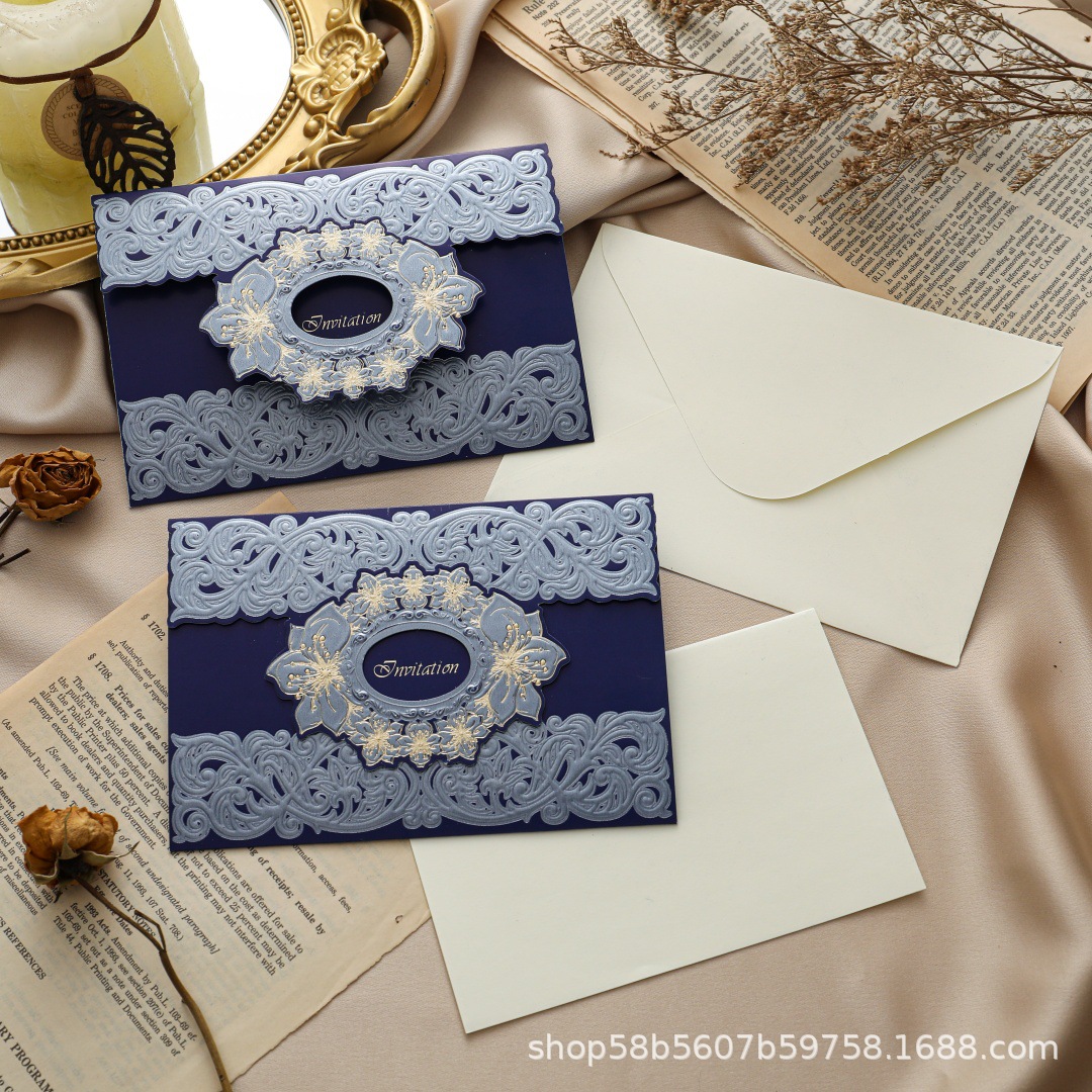 Bleu avec marquage à chaud doré