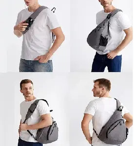 Viaje Ciclismo Pecho Bolsa Senderismo Caminar Ciclismo Crossbody Bolso de hombro Hombres de negocios Sling Bag con USB