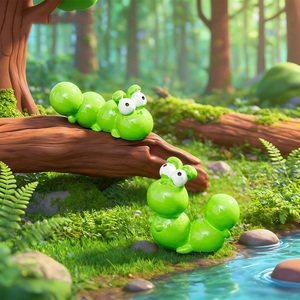 लघु उद्यान सहायक उपकरण मिनी राल पशु कैटरपिलर घरेलू कार्यालय डेस्क टेबलटॉप सजावट के लिए गहने - Product Image 4