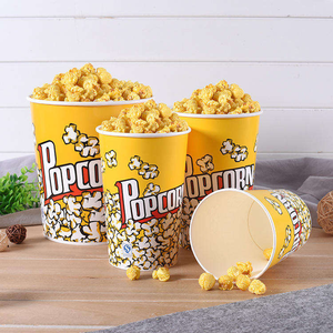 Gobelet à popcorn de supermarché, diamètre 110 mm, pliable, emballage personnalisé en papier pour popcorn, gobelet de rangement - Product Image 1