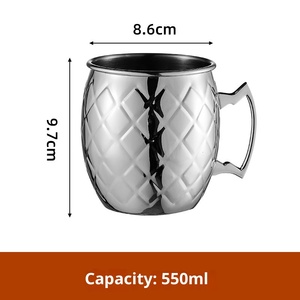 Trend Prodoucs 2026 Mule Cup Bar Ecológico 304 Acero inoxidable Moscow Hammer Point Julie Pu Copper Chicken Tail Wine Cup - Product Image 6