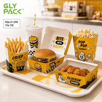 Boîte personnalisée pour ailes de poulet, conteneur en papier de qualité alimentaire avec emballage pour frites et pop-corn pour restaurant de restauration rapide à emporter, impression personnalisée