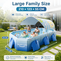 Verstärkter PVC-Pool, Faltbarer PVC-Familienpool, Thermostatischer Wasserspielpool für Kinder, für Zuhause & Outdoor-Nutzung