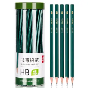 Deli 33413-HB 50 Barreled yeşil çubuk HB kalem grafit kalem kurşun çocuklar için çizim kroki kalem