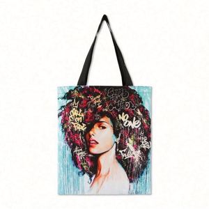 Bolsa de Mujer con Diseño Personalizado, Impresión por Sublimación, Reutilizable, de Tela, 100% Poliéster, Lona, Algodón, Bolsas de Compras - Product Image 6
