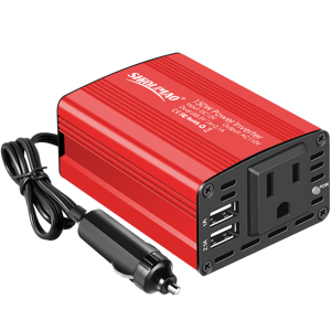 Convertisseur <span class=keywords><strong>de</strong></span> <span class=keywords><strong>courant</strong></span> portable pour voiture 200W, 12V vers 110V AC, chargeur rapide USB-C PD, <span class=keywords><strong>adaptateur</strong></span> d'alimentation pour véhicule pour ordinateur portable et téléphone - Product Image 1
