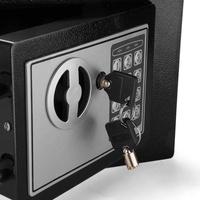 Mini Digitaler Versteckter Geldtresor mit Schlüsselschloss Elektronisches Schloss Batteriebetrieben Kaltgewalzter Stahlkonstruktion für Heim- und Büronutzung