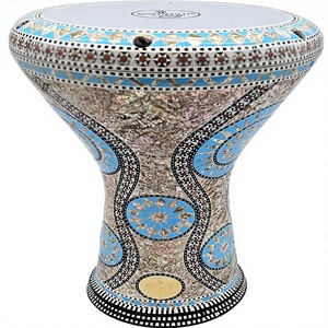 Gawharet El Fan 17,5 pouces, tambour égyptien professionnel turquoise ciel perlé, Darbuka - Product Image 1