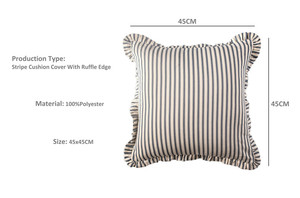 Bán buôn hiện đại trang trí & ném gối mềm sọc vải ruffles Cushion Cover - Product Image 2
