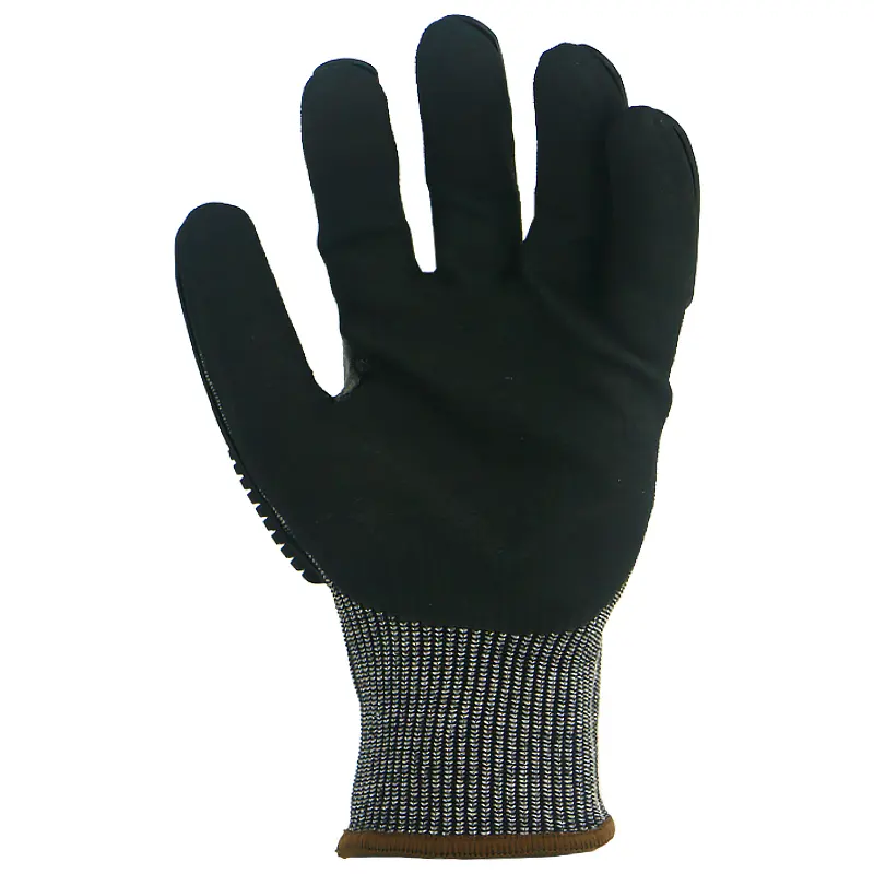 TPR Impact Resistant Sandy Nitrile palm coated Cut Resistant safety gloves anti cut gloves level 5