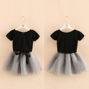 Tienda al por mayor en línea Camiseta negra e imágenes Faldas de moda Conjuntos de ropa de bebé niña Ropa Para bebés Algodón - Product Image 3
