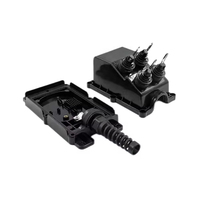 Boîtier de raccordement extérieur multi-ports pré-connecté étanche IP68 en ABS noir pour câble de télécommunications, boîtier de raccordement de fibre optique FTTH