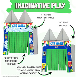 Children Car Wash Playhouse <b>Sofa</b> Cushion EVA Soft Building Toy For <b>Kids</b> Role Play Game 4-6 Years Old Unisex - Product Image 5