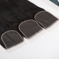 Expédition rapide usine, vente en gros, fermeture frontale en dentelle de cheveux humains vierges birmans, densité 130%, dentelle HD transparente sans colle