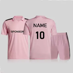 Populaire Nieuwste Unisex Voetbalshirt 2023 2024 Roze Voetbalshirts Op Maat Voor Voetbal