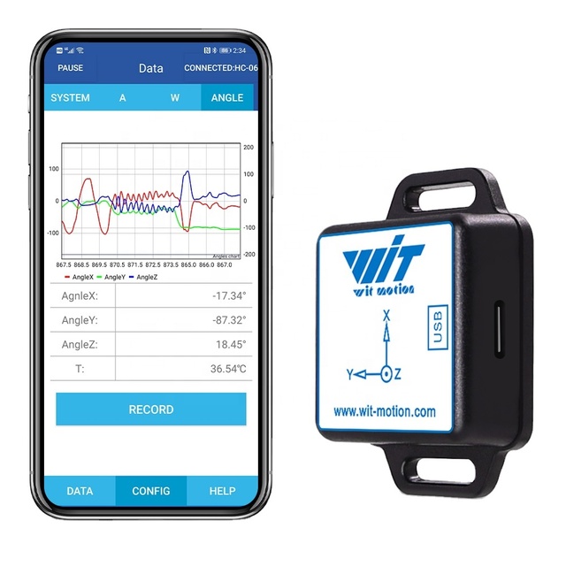 Witmotion BWT901BCL AHRS Sensor MPU9250 10-Axis Accelerometer 3-Axis Angular Velocity Acceleration Angle Magnetometer Barometer