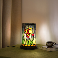 Lampe de table Tiffany en vitrail en forme de poisson, petite veilleuse décorative pour salon, chambre à coucher, chevet, mignonne pour enfants, lampe de bureau vintage E12