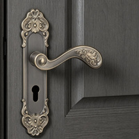 Europäischer Stil Aluminiumlegierung Geräuschloser Mechanischer Türgriff mit Schloss Universell Passend für Schlafzimmer, Innenbereich, Hotel, Küche, Villa