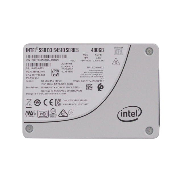 SATA SSD INTEL D3-S4510 480G/960G/1.92TB 2.5" 6Gb/s TLC Enterprise Level Solid-state Drives