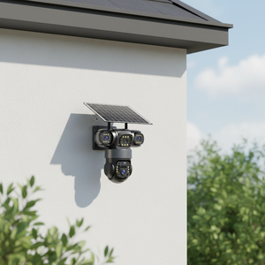Cámara de Seguridad Solar V380 Pro de Tres Lentes y Bajo Consumo de Energía, Cámara Solar QL19 de Tres Lentes y 6MP HD - Product Image 1