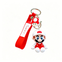 3D PVC Cartoon-Figur Schlüsselanhänger Niedliche Gummi-Puppe Schlüsselring mit Handschlaufe Rucksack-Taschenanhänger Kinder-Geschenk Schlüsselanhänger