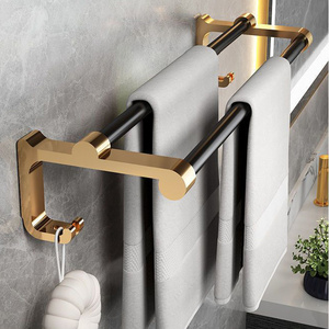 Moderno Estante de Almacenamiento de Aluminio <span class=keywords><strong>para</strong></span> <span class=keywords><strong>Baño</strong></span>, Montado en la Pared, con Barras Ajustables <span class=keywords><strong>para</strong></span> Toallas, Ecológico y Duradero, <span class=keywords><strong>para</strong></span> Apartamentos, Hoteles y Uso en Esquinas - Product Image 6