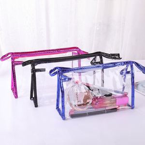For Large-Capacity PVC <b>Transparent</b> Waterproof Zipper Closure Fashion Cosmetic Travel <b>Bag</b> Model 176hc - Product Image 3