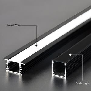 Haute qualité U forme noir Alu 6063 Extrusion boîtier canal couverture diffuse pour éclairage bande barre Surface Led profil aluminium - Product Image 4
