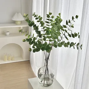 Feuille d'eucalyptus 3D imprimée, feuille <span class=keywords><strong>de</strong></span> monnaie transfrontalière à 3 branches, plante verte artificielle pour arrangement floral <span class=keywords><strong>de</strong></span> mariage et décoration intérieure - Product Image 1
