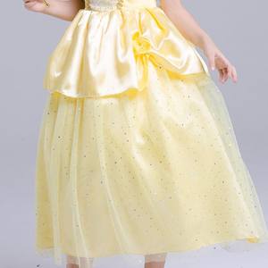 Robe de princesse Belle pour filles, costume de la Belle et la Bête pour Halloween, Noël, anniversaires, 2-10 ans - Product Image 4