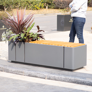 Décoration de la maison grand pot de <span class=keywords><strong>fleur</strong></span> rectangulaire paysage jardinière en métal pour centre commercial café rue espace extérieur - Product Image 4