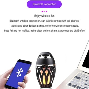 Haut-parleur TWS portable IPX4 à LED effet flamme, haute performance, pour extérieur, home cinéma, ordinateur et mobile - Product Image 6