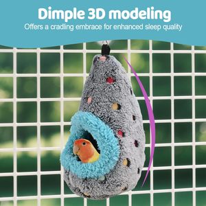 Casa <span class=keywords><strong>de</strong></span> Peluche Cálida para Invierno, Nido Colgante, Escondite para Jaula, para Loros, Hámsteres, Cobayas, Periquitos, Cockatiels - Product Image 4