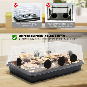 Kit de culture de champignons en plastique à faible entretien avec 8 aérations et humidification automatique, capacité de 30L pour une croissance plus rapide des huîtres - Product Image 2