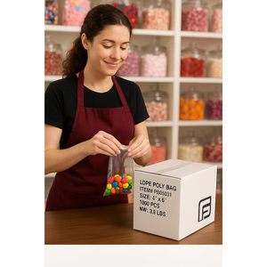 Focus Poly Clear LDPE <b>Bags</b> 4x2x8 Inches Open Top For Food Storage Restaurant Prep Candy Hardware Merchandise Use 1000 Count - Product Image 5