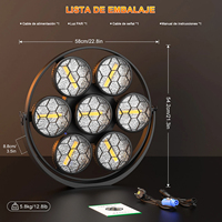 Luz Estroboscópica LED de 7x50w con 7 COB, Luz Retro para Escenario, Discoteca, Fondo de Píxeles, para DJ, Conciertos, Fiestas, Bodas, Clubes Nocturnos