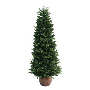 Arbre de Noël pré-éclairé en <span class=keywords><strong>pot</strong></span> floqué <span class=keywords><strong>sapin</strong></span> arctique crayon artificiel vert artificiel 36 "D X 36" W X 72 "H arbres de Noël en polyvinyle - Product Image 2