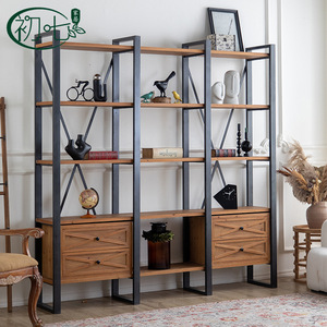 Estantería de Madera Maciza de Estilo Industrial The Seventh Day, Estante de Almacenamiento Independiente de 2 Metros para Estudio o Pub - Product Image 1