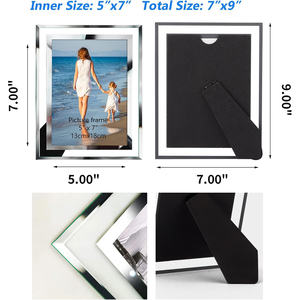 Cadres photo en verre miroir scintillants 5x7 6x8 8x10 A4, cadres photo en cristal argenté pour mariage, cadres photo pour la maison, la famille, les fêtes - Product Image 2